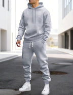 Clive | Men's Hooded Loungewear Set with Joggers, Comfortable Two-Piece Set | Bella Blue | Grijs