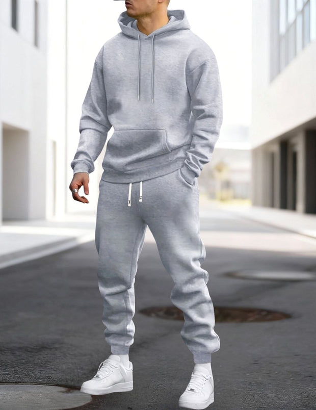 Clive | Men's Hooded Loungewear Set with Joggers, Comfortable Two-Piece Set | Bella Blue | Grijs