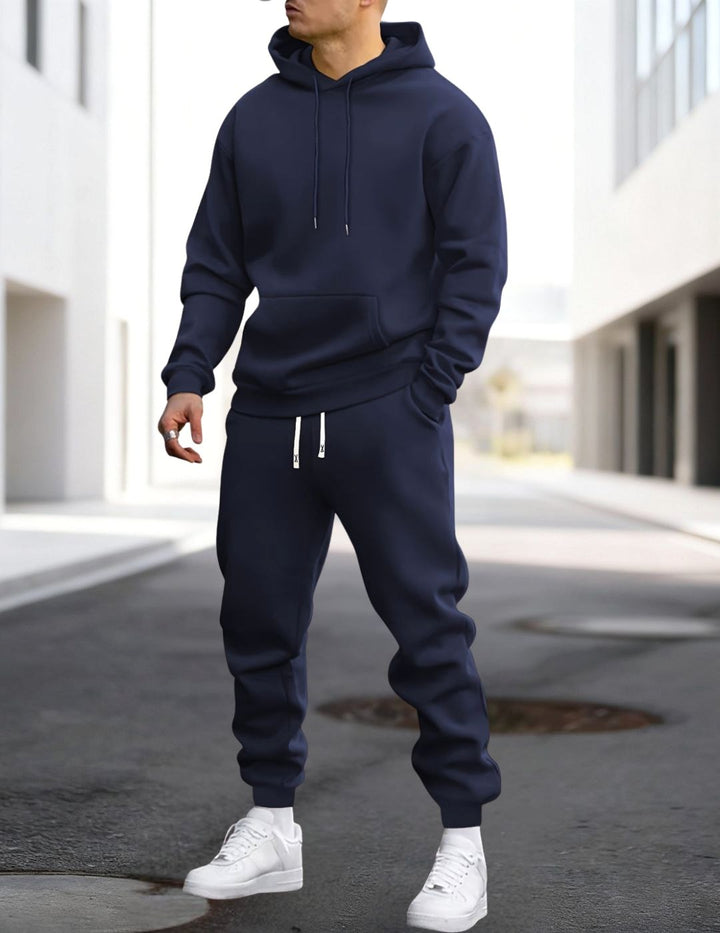 Clive | Men's Hooded Loungewear Set with Joggers, Comfortable Two-Piece Set | Bella Blue | Donkerblauw