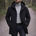 Cody | Men's Hooded Winter Coat, Weather-Resistant Autumn Coat | Bella Blue | Black
