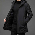 Cody | Men's Hooded Winter Coat, Weather-Resistant Autumn Coat | Bella Blue | Grey