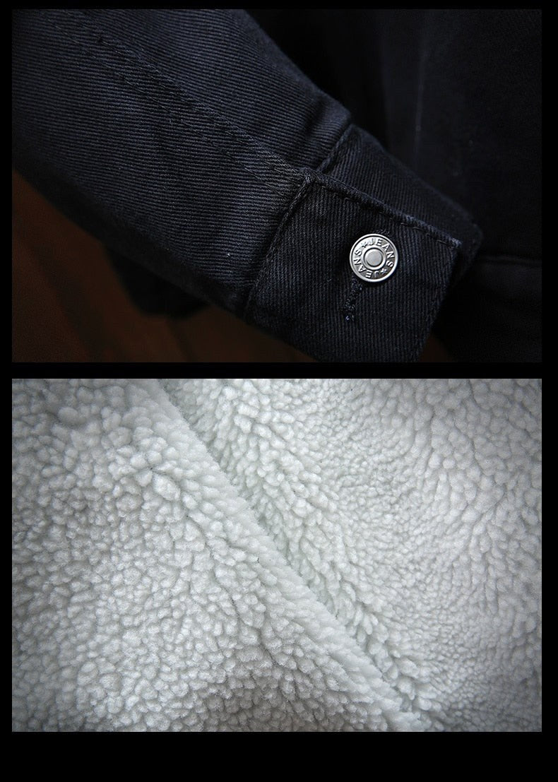 Cole | Men's Denim Trucker Jacket with Fleece Lining, Insulated Winter Jacket | Bella Blue