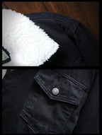 Cole | Men's Denim Trucker Jacket with Fleece Lining, Insulated Winter Jacket | Bella Blue