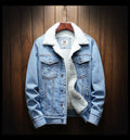 Cole | Men's Denim Trucker Jacket with Fleece Lining, Insulated Winter Jacket | Bella Blue