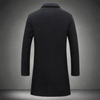 Cole | Men's Slim-Fit Long Overcoat, Tailored Autumn Coat | Bella Blue | Darkgrey