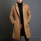 Cole | Men's Slim-Fit Long Overcoat, Tailored Autumn Coat | Bella Blue | Navy Blue