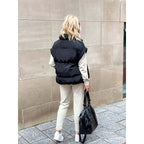 Colette | Women's Sleeveless Quilted Puffer Vest, Stand Collar Gilet | Bella Blue | Green
