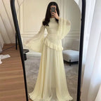 Colette | Women's Tiered Maxi Dress with Bell Sleeves, Formal Wedding Guest Dress | Bella Blue | Dark Blue
