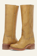 Colette | Women's Western Leather Cowboy Boots, Pointed-Toe Autumn Boots | Bella Blue | Light brown