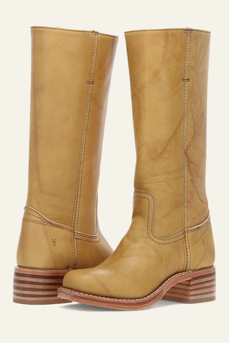 Colette | Women's Western Leather Cowboy Boots, Pointed-Toe Autumn Boots | Bella Blue | Light brown