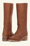 Colette | Women's Western Leather Cowboy Boots, Pointed-Toe Autumn Boots | Bella Blue | Yellow