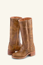 Colette | Women's Western Leather Cowboy Boots, Pointed-Toe Autumn Boots | Bella Blue | Dark brown
