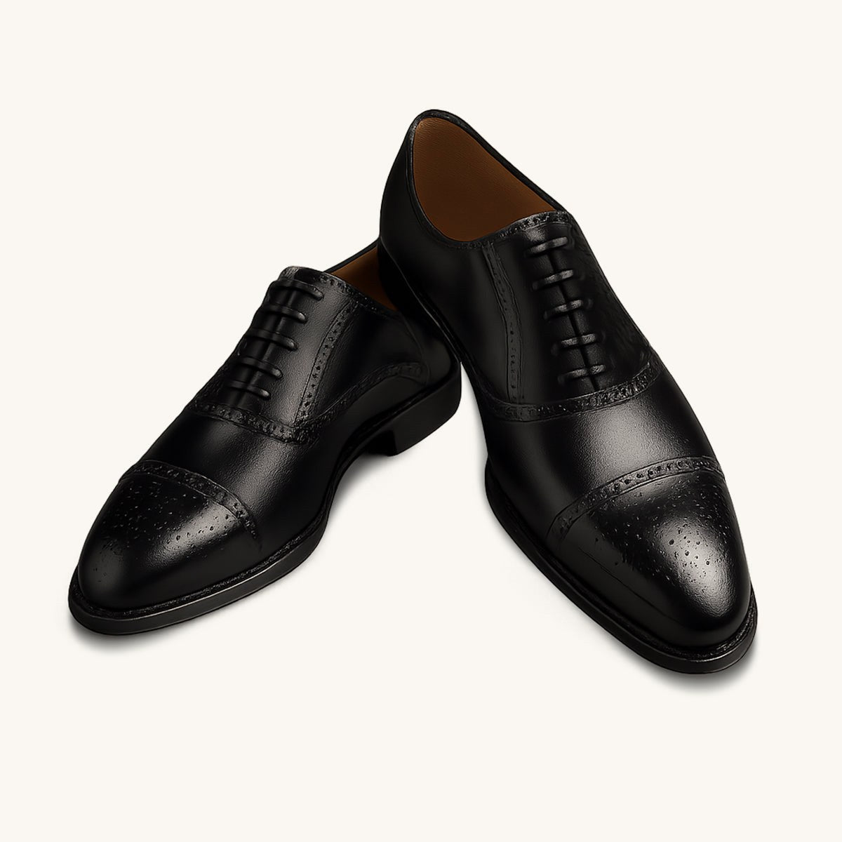 Colin | Men's Leather Brogue Dress Shoes, Formal Cowhide Loafers | Bella Blue
