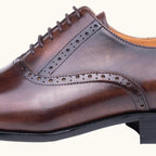 Colin | Men's Leather Brogue Dress Shoes, Formal Cowhide Loafers | Bella Blue