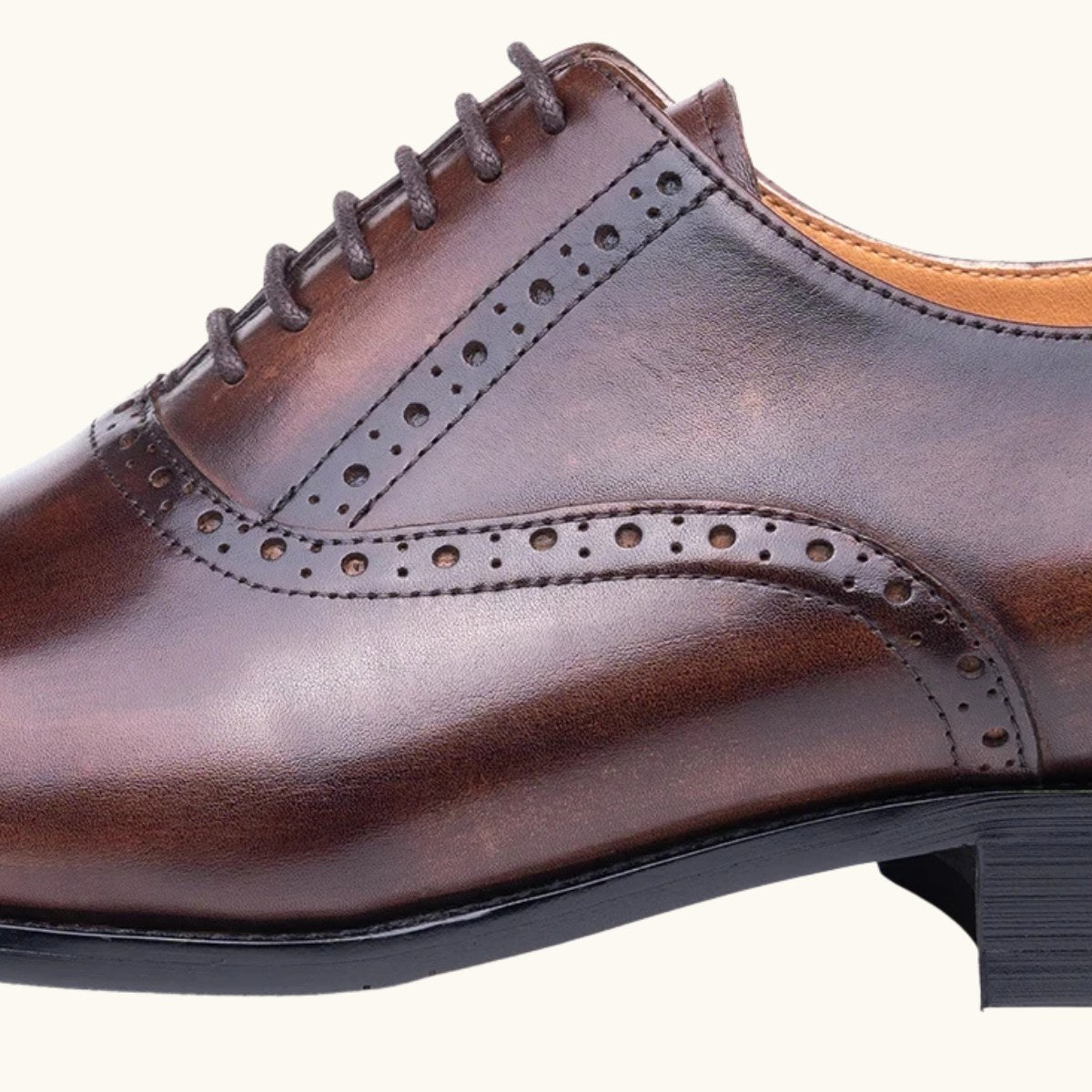 Colin | Men's Leather Brogue Dress Shoes, Formal Cowhide Loafers | Bella Blue