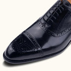 Colin | Men's Leather Brogue Dress Shoes, Formal Cowhide Loafers | Bella Blue
