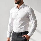 Colin | Men's Slim-Fit Stretch Shirt, Crease-Resistant Business Shirt | Bella Blue