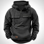 Colin | Men's Thick Cotton-Blend Hoodie, Warm Utility Hoodie | Bella Blue | Khaki