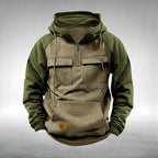 Colin | Men's Thick Cotton-Blend Hoodie, Warm Utility Hoodie | Bella Blue | Black
