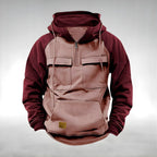 Colin | Men's Thick Cotton-Blend Hoodie, Warm Utility Hoodie | Bella Blue | Grey