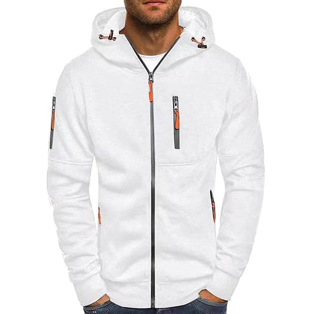 Connor | Men's Cotton Zip-Up Hoodie, Standard Fit Hooded Jumper | Bella Blue