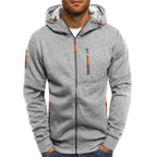 Connor | Men's Cotton Zip-Up Hoodie, Standard Fit Hooded Jumper | Bella Blue