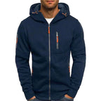 Connor | Men's Cotton Zip-Up Hoodie, Standard Fit Hooded Jumper | Bella Blue