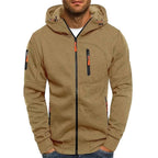 Connor | Men's Cotton Zip-Up Hoodie, Standard Fit Hooded Jumper | Bella Blue