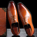 Connor | Men's Formal Lace-Up Dress Shoes, Rounded Toe Loafers | Bella Blue | Brown