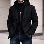 Connor | Men's Tailored Double-Layer Coat, Structured Wool-Blend Coat | Bella Blue | Camel