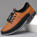 Conrad | Men's Leather Lace-Up Shoes in Cognac, Structured Oxford Shoes | Bella Blue | Caramel