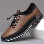 Conrad | Men's Leather Lace-Up Shoes in Cognac, Structured Oxford Shoes | Bella Blue | Brown