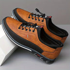 Conrad | Men's Leather Lace-Up Shoes in Cognac, Structured Oxford Shoes | Bella Blue | Caramel
