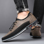 Conrad | Men's Leather Lace-Up Shoes in Cognac, Structured Oxford Shoes | Bella Blue | Caramel