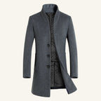 Cooper | Men's Wool Blend Single Breasted Trench Coat, Tailored Autumn Coat | Bella Blue