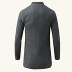 Cooper | Men's Wool Blend Single Breasted Trench Coat, Tailored Autumn Coat | Bella Blue