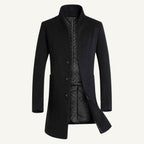 Cooper | Men's Wool Blend Single Breasted Trench Coat, Tailored Autumn Coat | Bella Blue