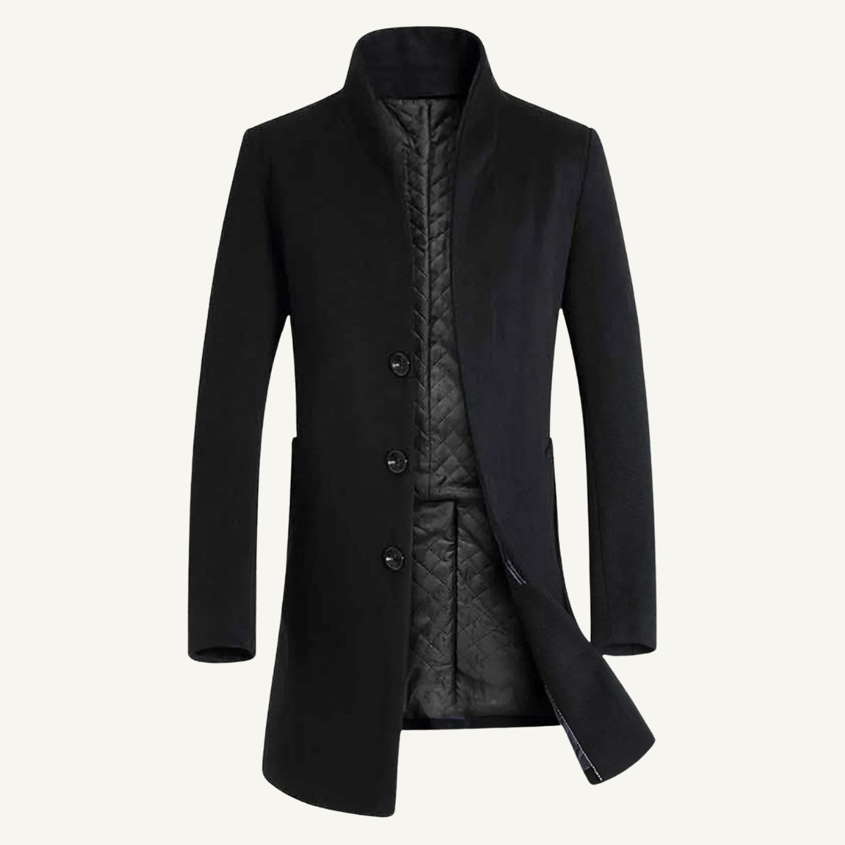 Cooper | Men's Wool Blend Single Breasted Trench Coat, Tailored Autumn Coat | Bella Blue
