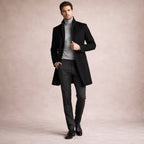Cooper | Men's Wool Blend Single Breasted Trench Coat, Tailored Autumn Coat | Bella Blue