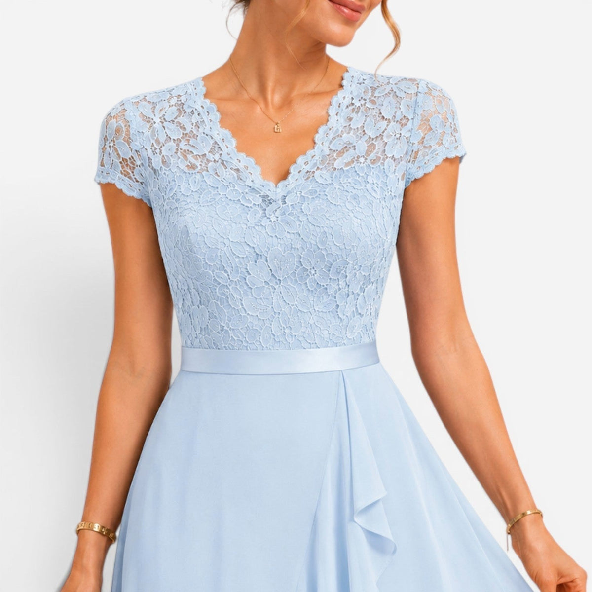 Cora | Women's Lace Midi Dress, Burgundy V-Neck Occasion Dress | Bella Blue