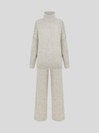Corinne | Women's Oversized Two-Piece Set, Wide-Leg Turtleneck Lounge Set | Bella Blue