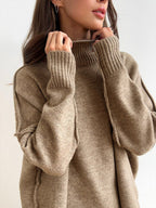 Corinne | Women's Oversized Two-Piece Set, Wide-Leg Turtleneck Lounge Set | Bella Blue