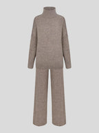 Corinne | Women's Oversized Two-Piece Set, Wide-Leg Turtleneck Lounge Set | Bella Blue