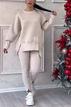Daisy | Women's Oversized Sweatshirt with Slits and Leggings Set, Two-Piece Lounge Set | Bella Blue
