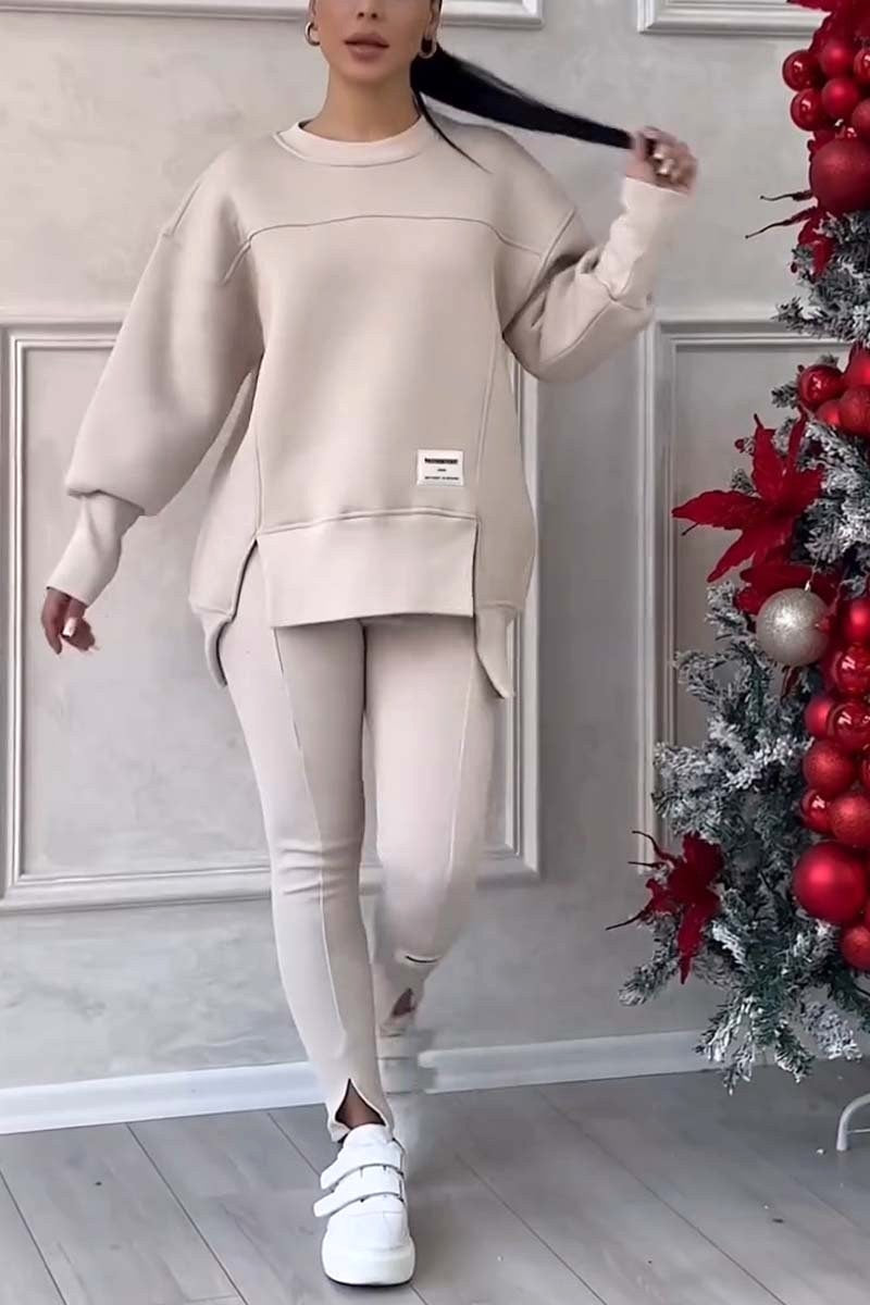 Daisy | Women's Oversized Sweatshirt with Slits and Leggings Set, Two-Piece Lounge Set | Bella Blue