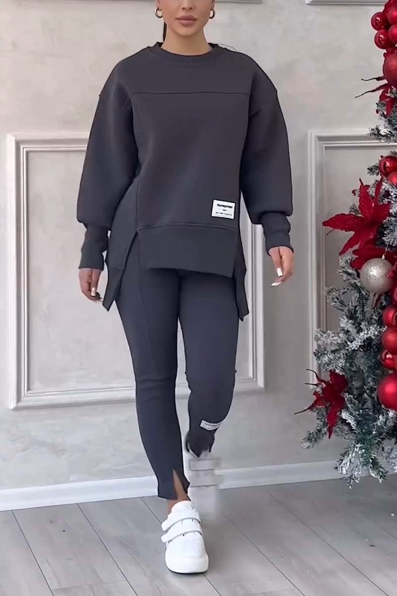 Daisy | Women's Oversized Sweatshirt with Slits and Leggings Set, Two-Piece Lounge Set | Bella Blue
