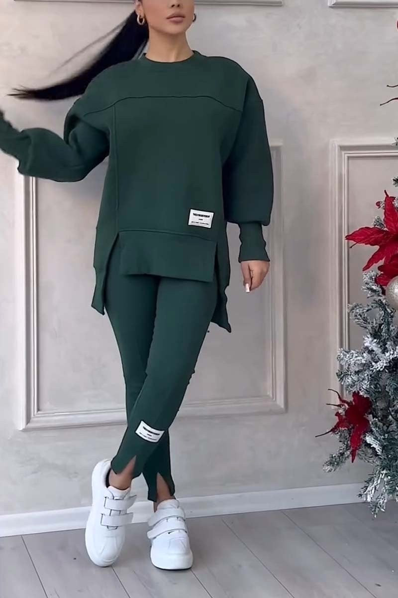 Daisy | Women's Oversized Sweatshirt with Slits and Leggings Set, Two-Piece Lounge Set | Bella Blue