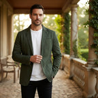 Dawson | Men's Lightweight Water-Resistant Jacket, Tailored Blazer Jacket | Bella Blue