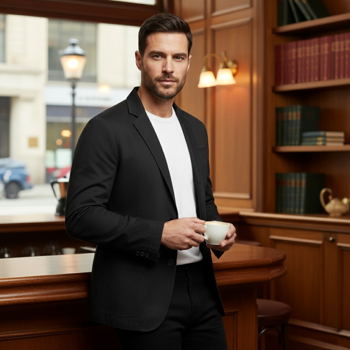 Dawson | Men's Lightweight Water-Resistant Jacket, Tailored Blazer Jacket | Bella Blue