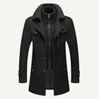 Dean | Men's Wool Blend Winter Coat, Structured Trench-Inspired Coat | Bella Blue